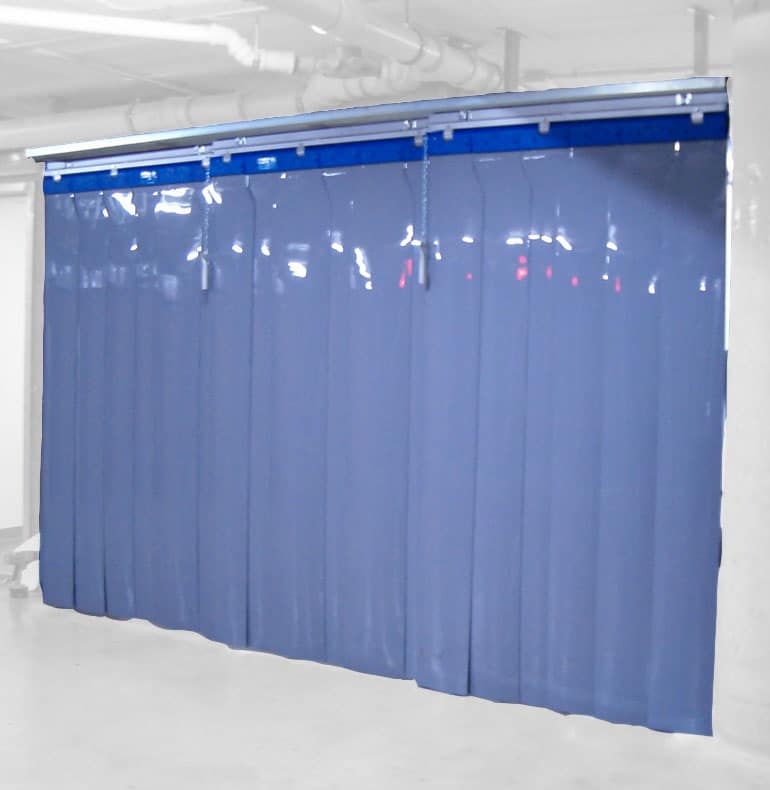 cortinas de lamas correderas en PVC Flexible